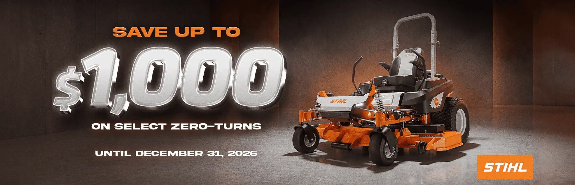 Save up to $1,000 on select STIHL zero-turns until December 31, 2026